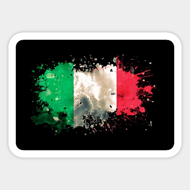 Italy - Italian Flag in Watercolors Sticker by ArticaDesign